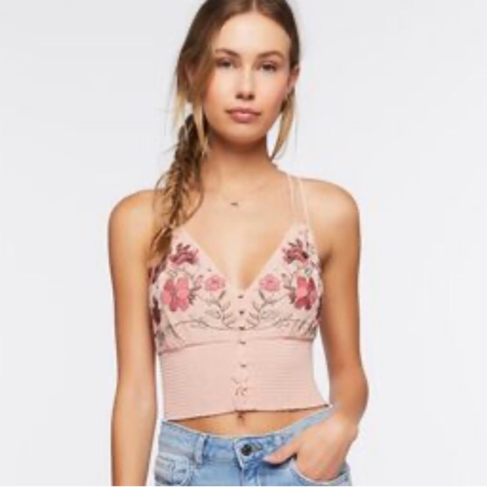 NWT Forever 21 Size Small cropped embroidered top. Spring/ Summer/ Festivals !!